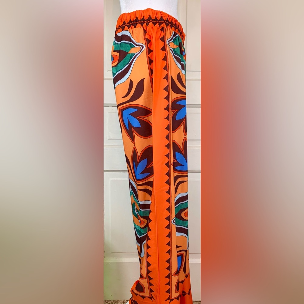 Sweet Rain Hibiscus Vibrant Wide-Leg Pull-On Palazzo Pants - Picture 5 of 10